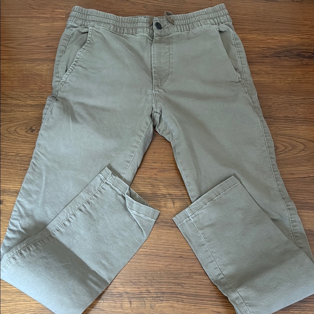 Tan Chino Pants with Straight Leg Cut